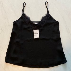 Socialite Black Lace Top V Neck Cami Camisole Size XS New